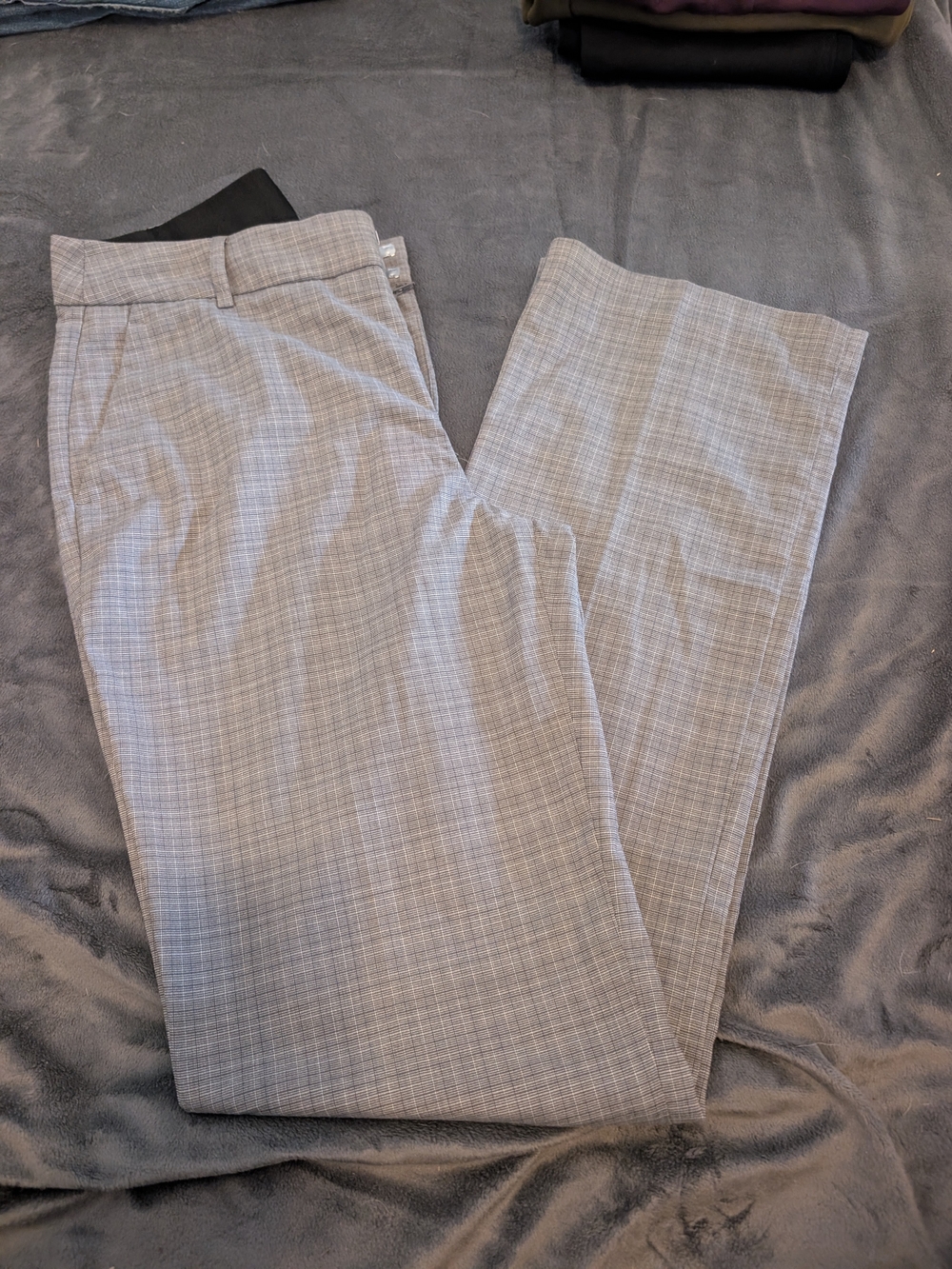 Nine West Gray Plaid Boot Cut Pants